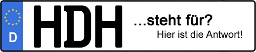 Wofür steht das Kfz-Kennzeichen HDH? | Kfz-Kennzeichen - AUTOPURISTEN.net